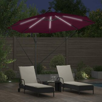 Cantilever Banana Parasol Bordeauxrood 294 x 294 x 248 cm