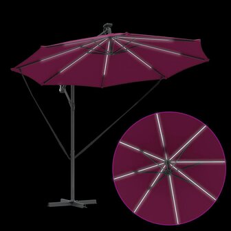 Cantilever Banana Parasol Bordeauxrood 294 x 294 x 248 cm