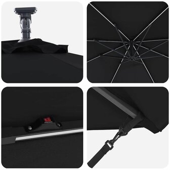 Cantilever Banana Parasol Zwart 294 x 294 x 248 cm