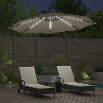 Cantilever Banana Parasol Taupe 294 x 294 x 248 cm