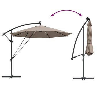 Cantilever Banana Parasol Taupe 294 x 294 x 248 cm