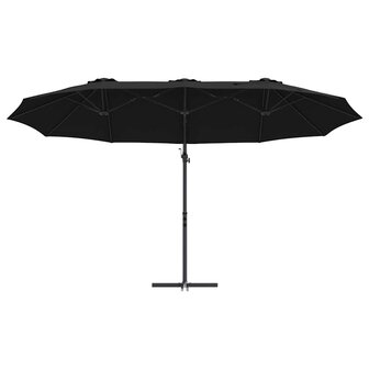 Tuin Cantilever Parasol Zwart 372 x 198 x 243 cm
