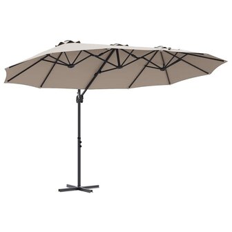 Tuin Cantilever Parasol Taupe 372 x 198 x 243 cm