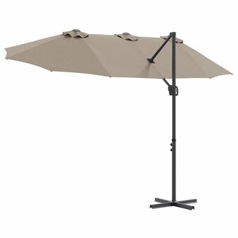 Tuin Cantilever Parasol Taupe 372 x 198 x 243 cm