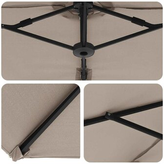 Tuin Cantilever Parasol Taupe 372 x 198 x 243 cm