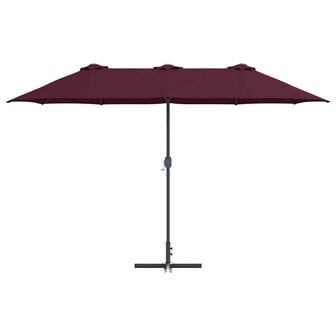Tuinparasol Bordeauxrood 370 x 197 x 239 cm Poedergecoat staal