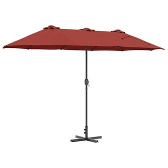 Tuinparasol Terracotta 370 x 197 x 239 cm Poedergecoat staal