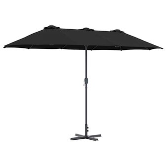 Tuinparasol Zwart 370 x 197 x 239 cm Poedergecoat staal