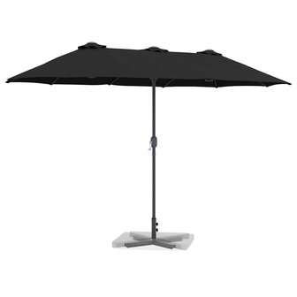Tuinparasol Zwart 370 x 197 x 239 cm Poedergecoat staal