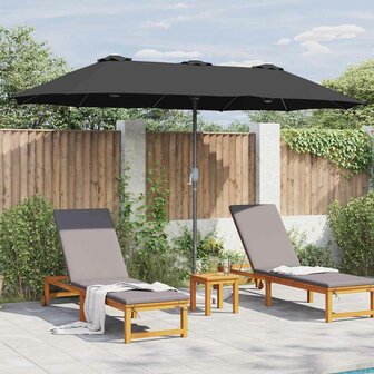 Tuinparasol Zwart 370 x 197 x 239 cm Poedergecoat staal