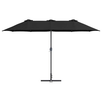 Tuinparasol Zwart 370 x 197 x 239 cm Poedergecoat staal