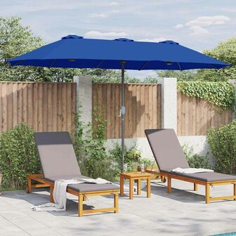 Tuinparasol Blauw 370 x 197 x 239 cm Poedergecoat staal