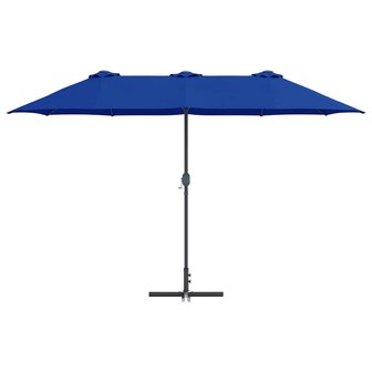 Tuinparasol Blauw 370 x 197 x 239 cm Poedergecoat staal