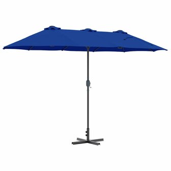 Tuinparasol Blauw 370 x 197 x 239 cm Poedergecoat staal