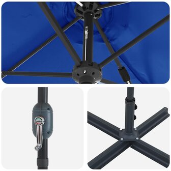 Tuinparasol Blauw 370 x 197 x 239 cm Poedergecoat staal
