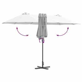 Tuinparasol Zand 370 x 197 x 239 cm Poedergecoat staal
