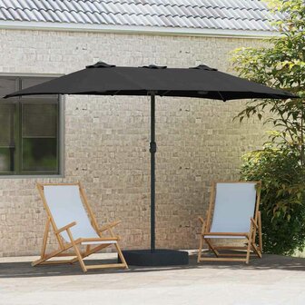 Tuinparasol Zwart 385 x 209 x 244 cm Stof