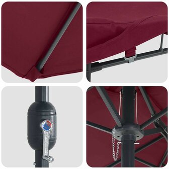 Tuinparasol Bordeauxrood 385 x 209 x 244 cm Stof
