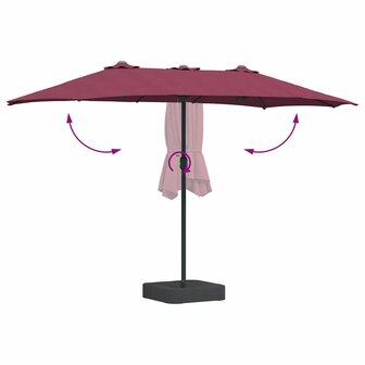 Tuinparasol Bordeauxrood 385 x 209 x 244 cm Stof