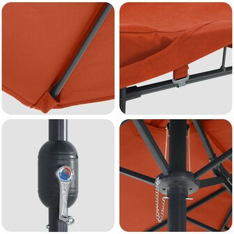 Tuinparasol Terracotta 385 x 209 x 244 cm Stof