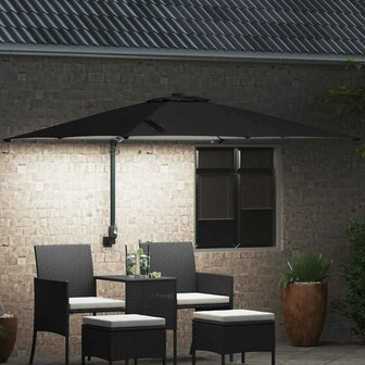 Tuinparasol Zwart 248.5 x 247.5 x 160 cm Stof