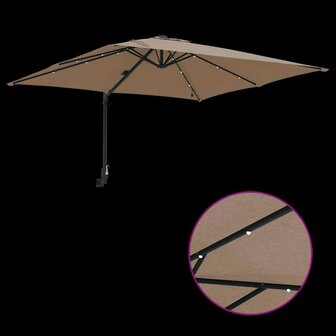 Tuinparasol Taupe 248.5 x 247.5 x 160 cm Stof