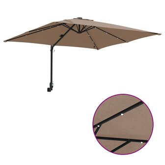 Tuinparasol Taupe 248.5 x 247.5 x 160 cm Stof