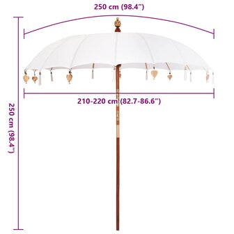 Balinese Parasol Cr&egrave;me (210-220) x 260 cm