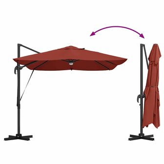 Cantilever Roma parasol Rood en Zwart 352 x 251 x 265 cm