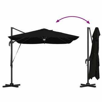 Cantilever Roma parasol Zwart en Zwart 352 x 251 x 265 cm
