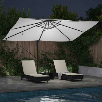 Cantilever Roma parasol Beige en zwart 352 x 251 x 265 cm