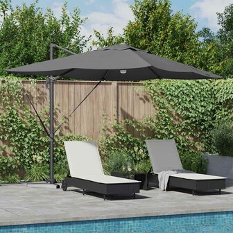 Cantilever Roma parasol Antraciet en Zwart 352 x 251 x 265 cm