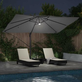 Cantilever Roma parasol Antraciet en Zwart 352 x 251 x 265 cm