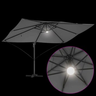 Cantilever Roma parasol Antraciet en Zwart 352 x 251 x 265 cm
