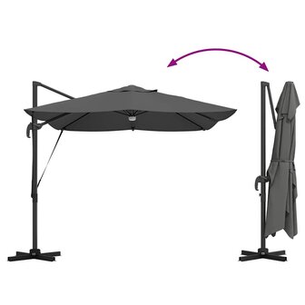 Cantilever Roma parasol Antraciet en Zwart 352 x 251 x 265 cm