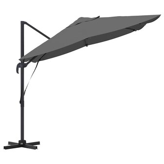 Cantilever Roma parasol Antraciet en Zwart 352 x 251 x 260 cm