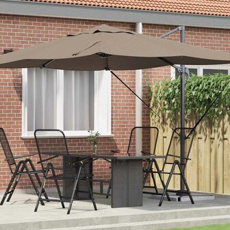 Cantilever Roma parasol Taupe en Zwart 352 x 251 x 260 cm