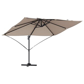 Cantilever Roma parasol Taupe en Zwart 352 x 251 x 260 cm