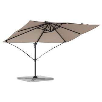 Cantilever Roma parasol Taupe en Zwart 352 x 251 x 260 cm