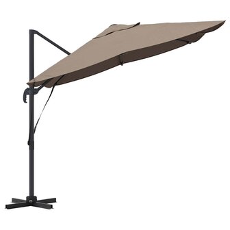 Cantilever Roma parasol Taupe en Zwart 352 x 251 x 260 cm