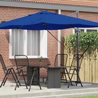 Cantilever Roma parasol Blauw en Zwart 352 x 251 x 260 cm