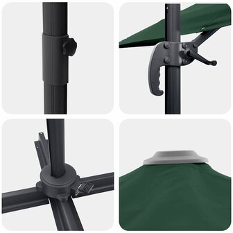 Cantilever Roma parasol Groen en Zwart 352 x 251 x 260 cm