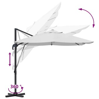 Cantilever Roma parasol Beige en zwart 352 x 251 x 260 cm