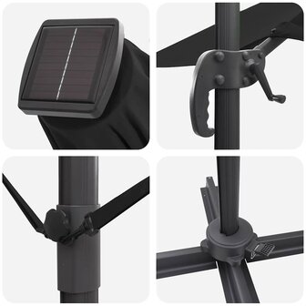 Cantilever Roma parasol Zwart en Zwart 352 x 251 x 265 cm
