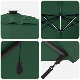Cantilever Roma parasol Groen en Zwart 352 x 251 x 265 cm