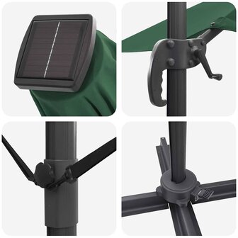 Cantilever Roma parasol Groen en Zwart 352 x 251 x 265 cm