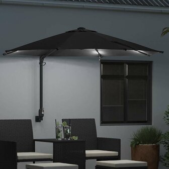 Tuinparasol Zwart en Zwart 248 x 248 x 148 cm
