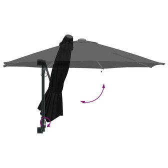 Tuinparasol Zwart en Zwart 248 x 248 x 148 cm