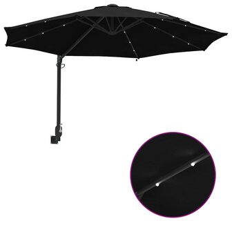 Tuinparasol Zwart en Zwart 248 x 248 x 148 cm