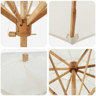 Tuinparasol Cr&egrave;mewit 240 x 240 x 260 cm Bamboe